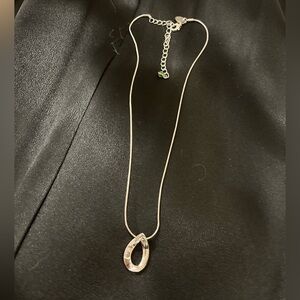 Kiwi MAY BDAY green baguette crystal teardrop pendant necklace crystal on chain